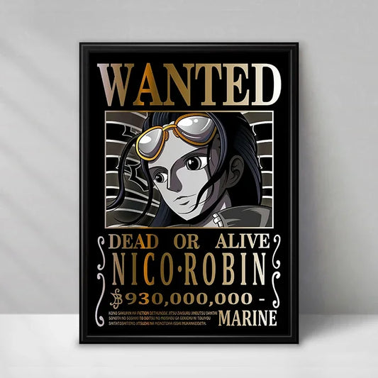 Poster One Piece Wanted - Nico Robin (Style Vintage)
