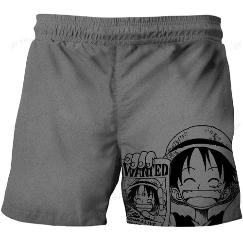 Bañador de One Piece - Estampado manga gris con retratos de la tripulación