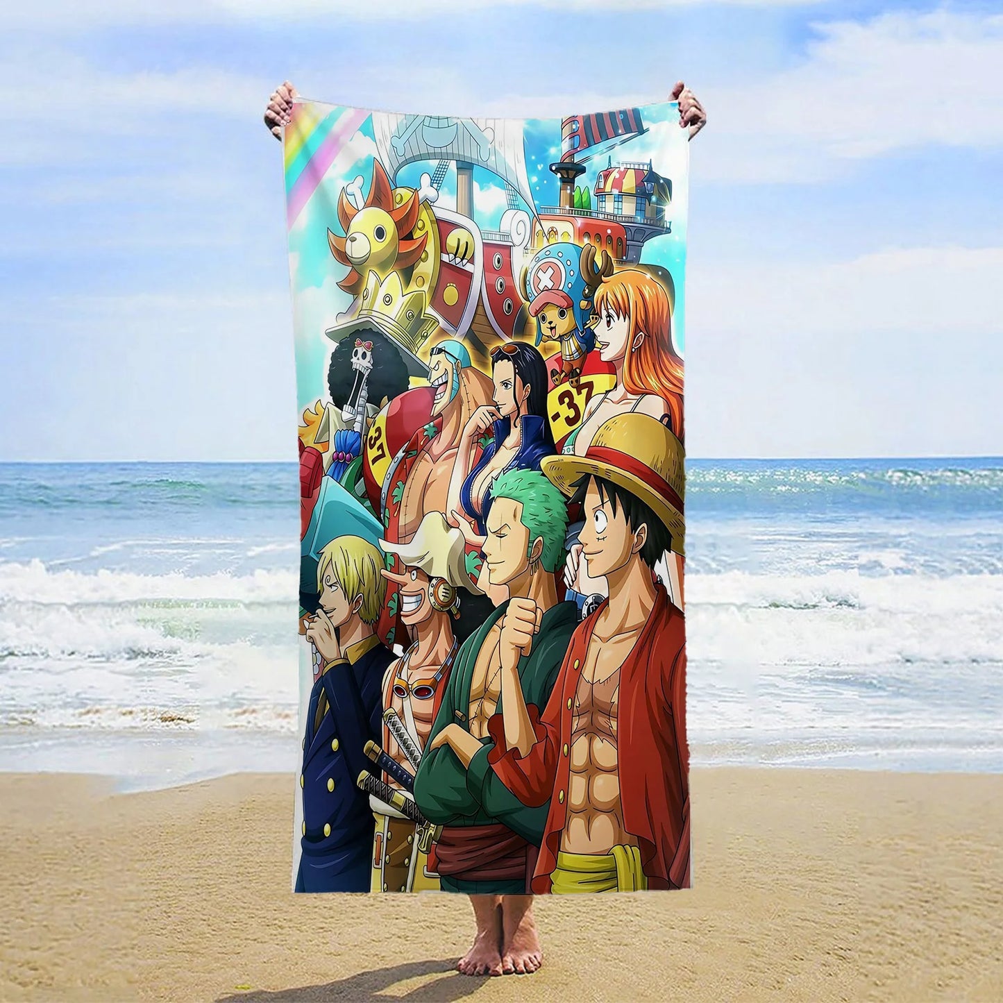 Asciugamano da spiaggia intero - Collage di Straw Hat Crew