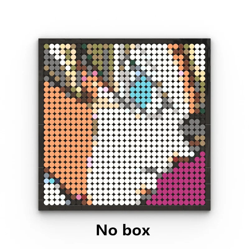 One Piece Pixel Art Mosaic Painting - Ritratto di Roronoa Zoro (mattoni)