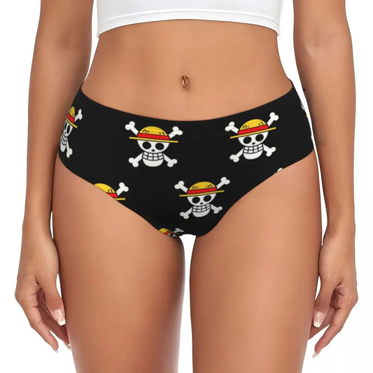 Braguitas de One Piece - Patrón clásico de Jolly Roger (negro)