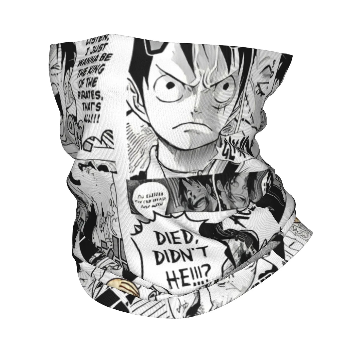 Polaina de cuello de One Piece - Panel de manga en blanco y negro