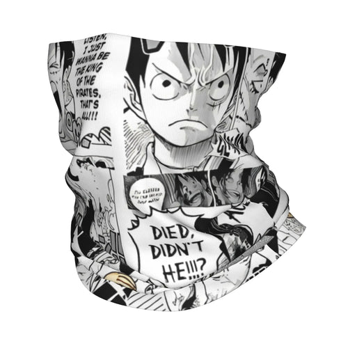 Polaina de cuello de One Piece - Panel de manga en blanco y negro
