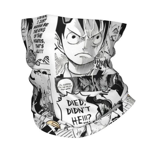 Polaina de cuello de One Piece - Panel de manga en blanco y negro