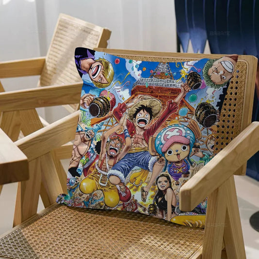 Housse de Coussin One Piece - Groupe Mugiwara Style Manga