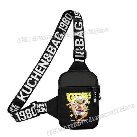 Bolso de hombro de One Piece con el logotipo vintage de Monkey D. Luffy