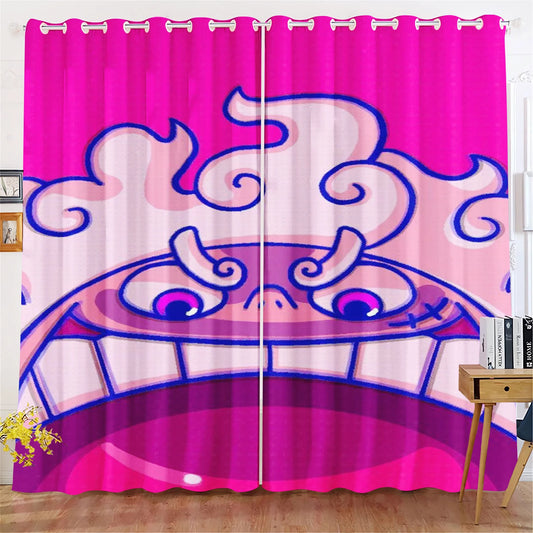 Tenda a un pezzo - Motivo con nuvole viola e frutti del diavolo (disegno astratto)