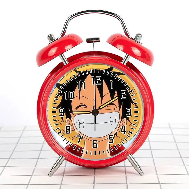 Reloj despertador retro de One Piece - Luffy sonriente (modelo rojo)