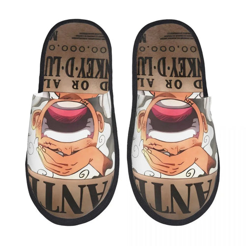 Pantuflas de One Piece - Diseño de Monkey D. Luffy (Beige)