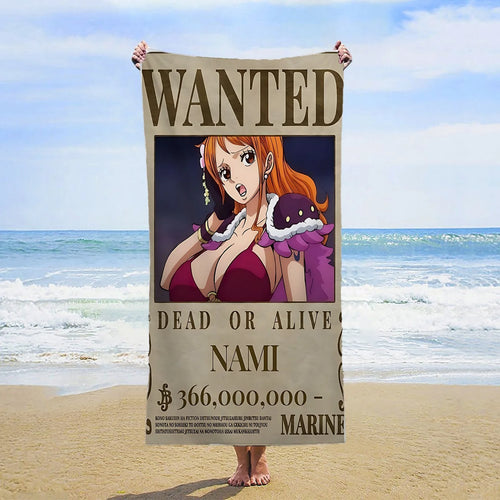 Toalla de playa de One Piece - Se busca Nami Aviso de búsqueda