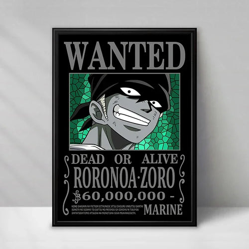 Poster ricercato di One Piece - Roronoa Zoro (cacciatore di pirati)