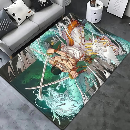 Tappeto One Piece - Duo Rufy e Zoro (Aura di battaglia)